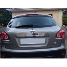 Накладка над номером (нерж.) З кнопкою, Carmos - Турецька сталь для Nissan Qashqai 2007-2010 рр