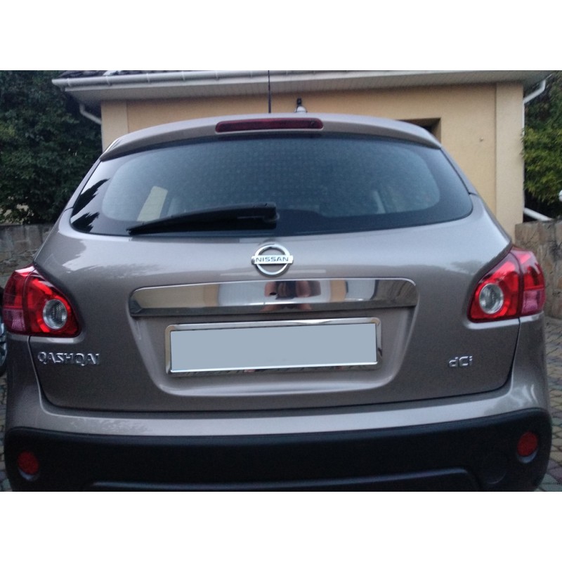 Накладка над номером (нерж.) З кнопкою, Carmos - Турецька сталь для Nissan Qashqai 2007-2010 рр