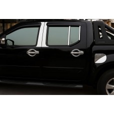 Хром на стійки (6 шт, нерж) для Nissan Navara 2006-2015 рр