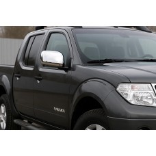 Накладки на зеркала (2 шт, нерж.) Без повторителя поворота для Nissan Navara 2006-2015 гг