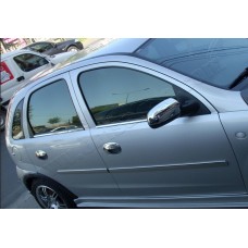 Молдинг дверний (4 шт, нерж.) для Opel Corsa C 2000- рр