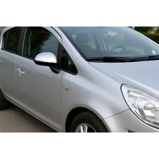Накладки на Зеркала (2 шт., Нержавейка) для Opel Corsa D 2007-2014 гг