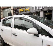 Зовнішня окантовка вікон (4 шт, нерж) Carmos - Турецька сталь для Opel Corsa D 2007-2014 рр