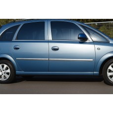 Молдинг дверной (4 шт, нерж) для Opel Meriva 2002-2010 гг