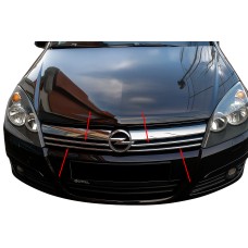 Хромированные Накладки на Решетку (4 шт., Нержавеющая Сталь) для Opel Astra H 2004-2013 гг