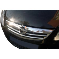 Хромированные накладки на решетку (3 шт., нерж. сталь) для Opel Corsa D 2007-2014 гг