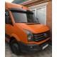 Козырек на лобовое стекло на раме V2 (черный глянец, 5мм) для Volkswagen Crafter 2006-2016 гг