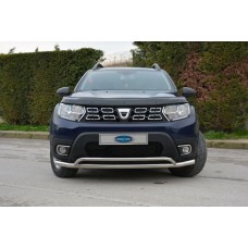 Передняя защита Vegas (60/42мм, нерж) для Renault Duster 2018-2024 гг
