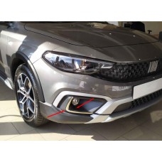 Окантовка протитуманних ліхтарів нерж) для Fiat Tipo Cross 2021- рр