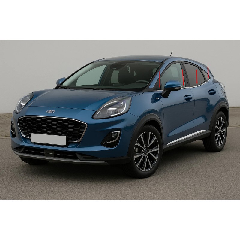 Нижня окантовка вікон (8 шт, нерж) для Ford Puma 2019- рр