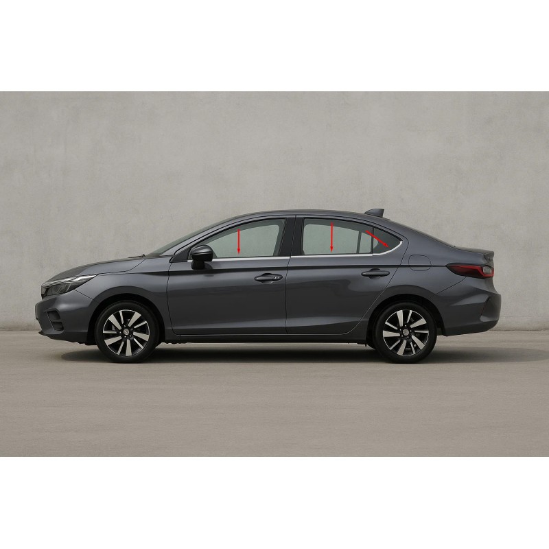 Окантовка вікон SD (6 шт, нерж) для Honda City 2021- рр