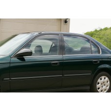 Зовнішня окантовка вікон (4 шт, нерж) для Honda Civic 1995-2001 рр