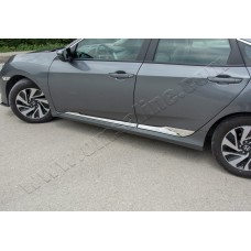 Молдинг дверний V2 (4 шт, нерж) для Honda Civic Sedan X 2016-2021 рр