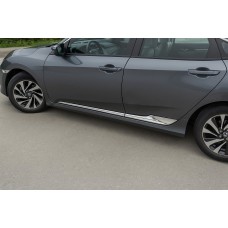 Молдинг дверной V2 (4 шт, нерж) для Honda Civic Sedan X 2016-2021 гг