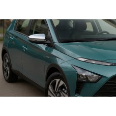 Накладки на дзеркала (2 шт., нерж.) для Hyundai Bayon 2021- рр