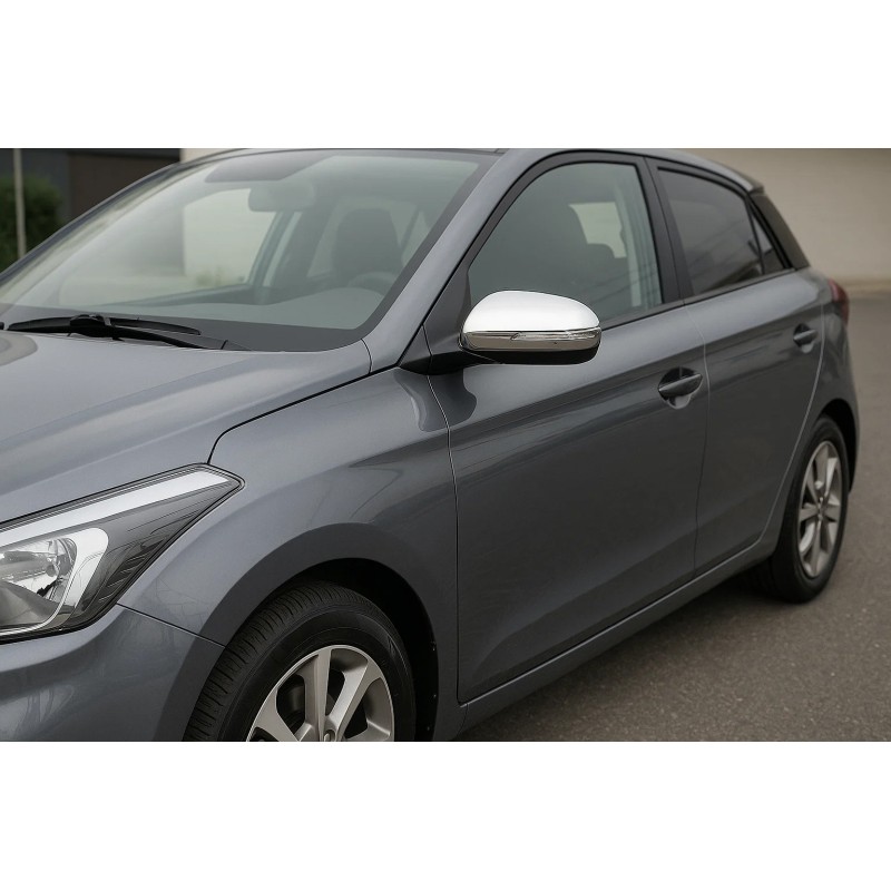 Накладки на дзеркала V2 (2 шт, нерж) для Hyundai I-20 2014-2020 рр