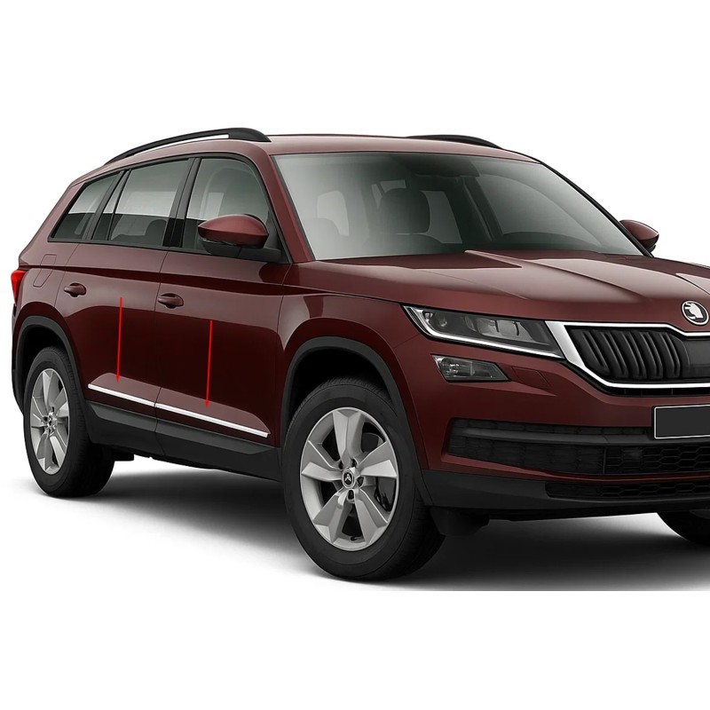 Дверные Молдинги OmsaLine Нержавеющая Сталь для Skoda Kodiaq 2016-2023 гг