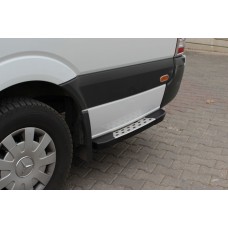 Бокові пороги DOT-Line за колесом (2 шт., Алюм.) Довга база для Mercedes Sprinter W901/902/903/904/905 1995-2006 рр
