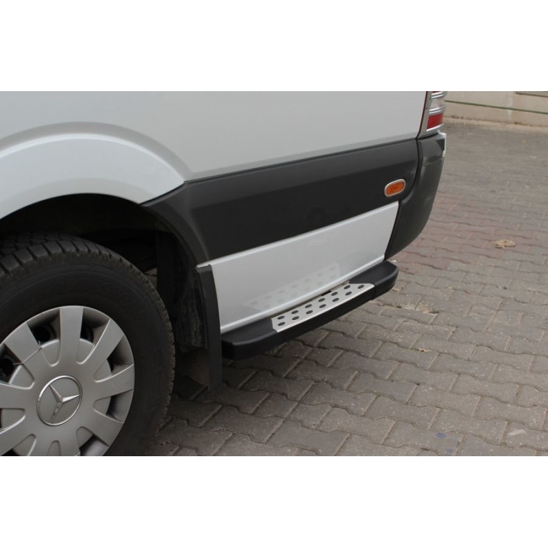 Бокові пороги DOT-Line за колесом (2 шт., Алюм.) Довга база для Mercedes Sprinter W901/902/903/904/905 1995-2006 рр