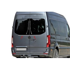 Кромка заднього скла (2 шт, нерж) OmsaLine - Італійська нержавійка для Mercedes Sprinter W907/W910 2018- рр