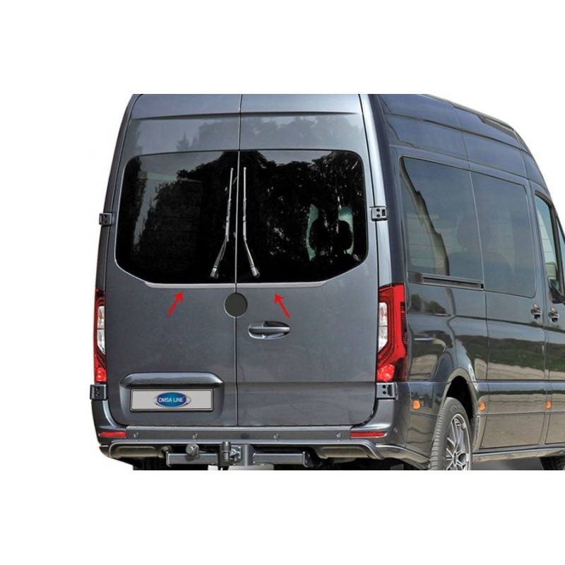 Кромка заднього скла (2 шт, нерж) Carmos - Турецька сталь для Mercedes Sprinter W907/W910 2018- рр