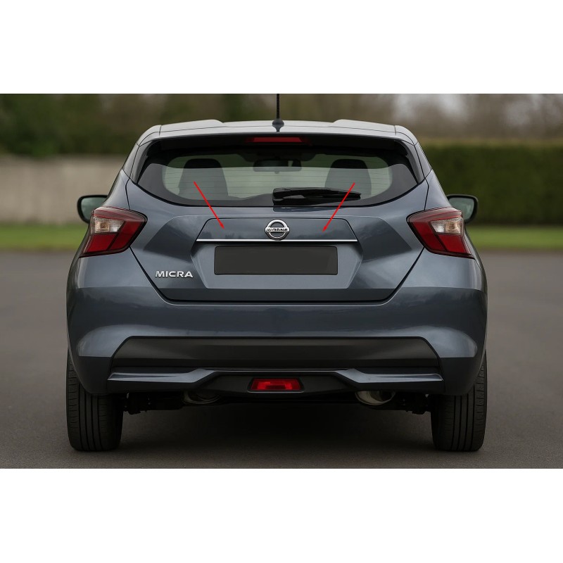 Хром планка над номером OmsaLine (нерж) для Nissan Micra K14 2016- гг