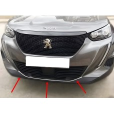Накладка на передний бампер (1 шт, нержавейка) для Peugeot 2008 2019- гг