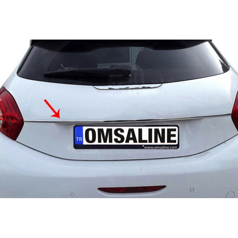 Хром планка над номером OmsaLine (нерж) для Peugeot 208 2012-2019 гг