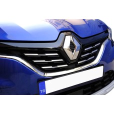 Хром накладки на решетку радиатора (6 шт, нержавейка) для Renault Captur 2019- гг