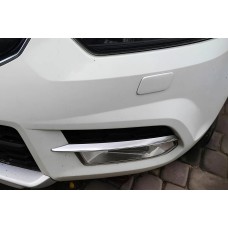 Накладки на передній бампер (2009-2013 2 шт., нерж) для Skoda Yeti рр
