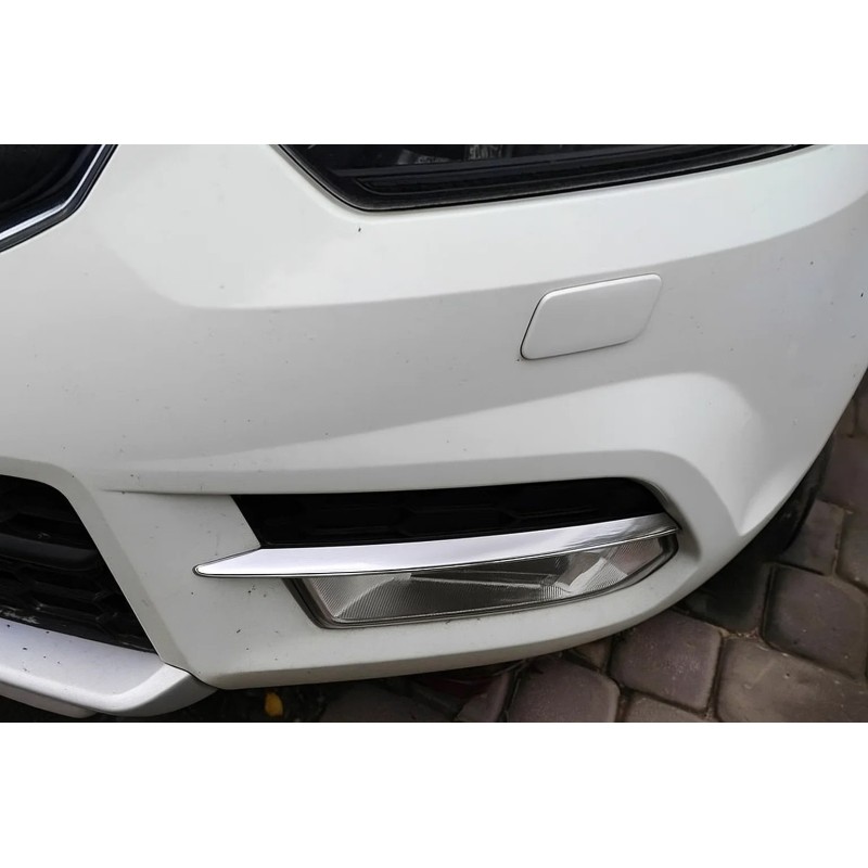 Накладки на передній бампер (2009-2013 2 шт., нерж) для Skoda Yeti рр