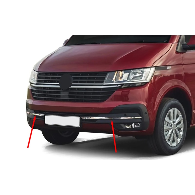 Накладки на решетку бампера 2019-2025 (3 шт, нержавейка) для Volkswagen T6