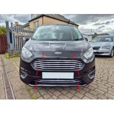 Накладки на решетку Carmos (с 2018, 7 шт, нержавейка) для Ford Courier 2014-2023 гг