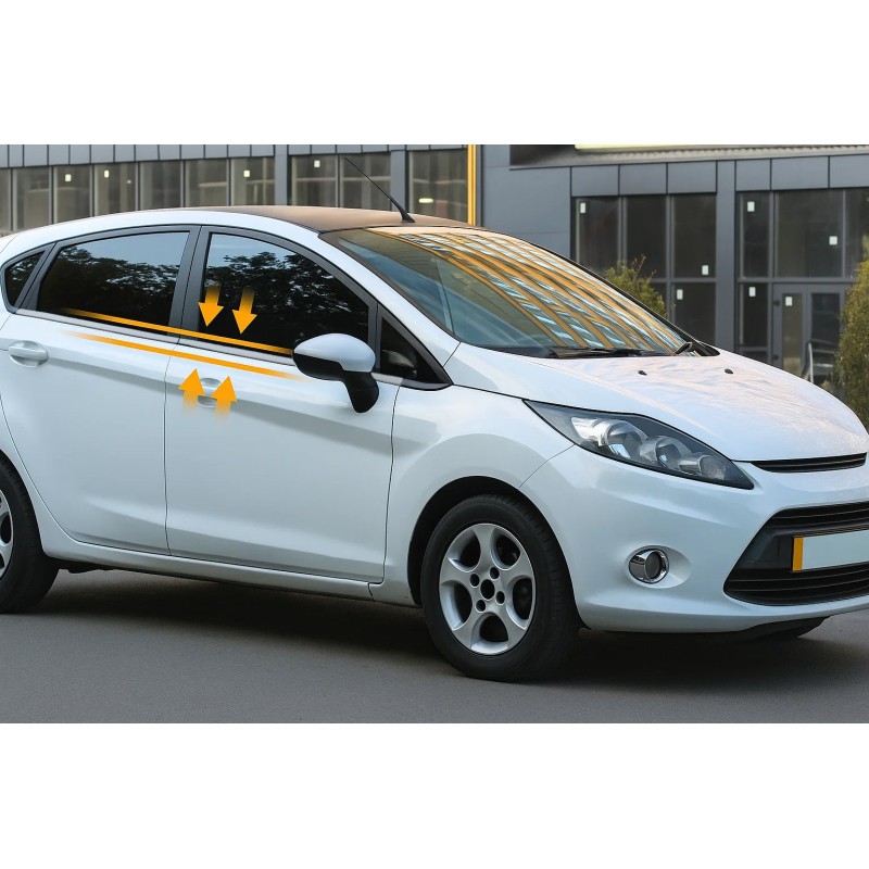 Молдинг скла (4 шт., нерж.) для Ford Fiesta 2008-2017 рр