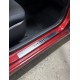 Накладки на пороги Carmos Blue V2 (4 шт, нерж) для Hyundai Accent 2011-2017 рр