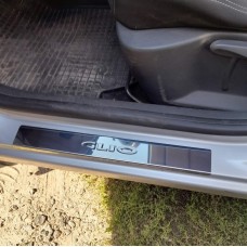 Накладки на пороги Carmos (4 шт, нерж.) для Renault Clio IV 2012-2019 рр