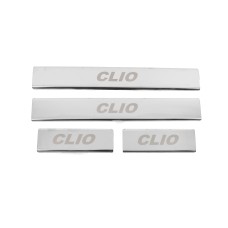 Накладки на пороги Carmos (4 шт, нержавейка) для Renault Clio IV 2012-2019 гг