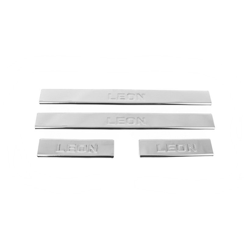 Накладки на пороги Carmos V2 (4 шт, нерж) для Seat Leon 2013-2020 рр
