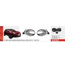 Противотуманки (2 шт, галогенные) для Nissan Qashqai 2010-2014 гг