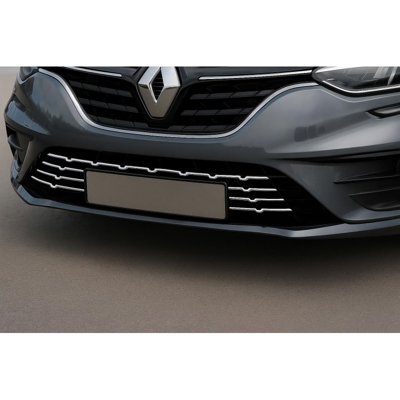 Накладки на бампер 2021-2025 (7 шт, нерж) для Renault Megane IV рр