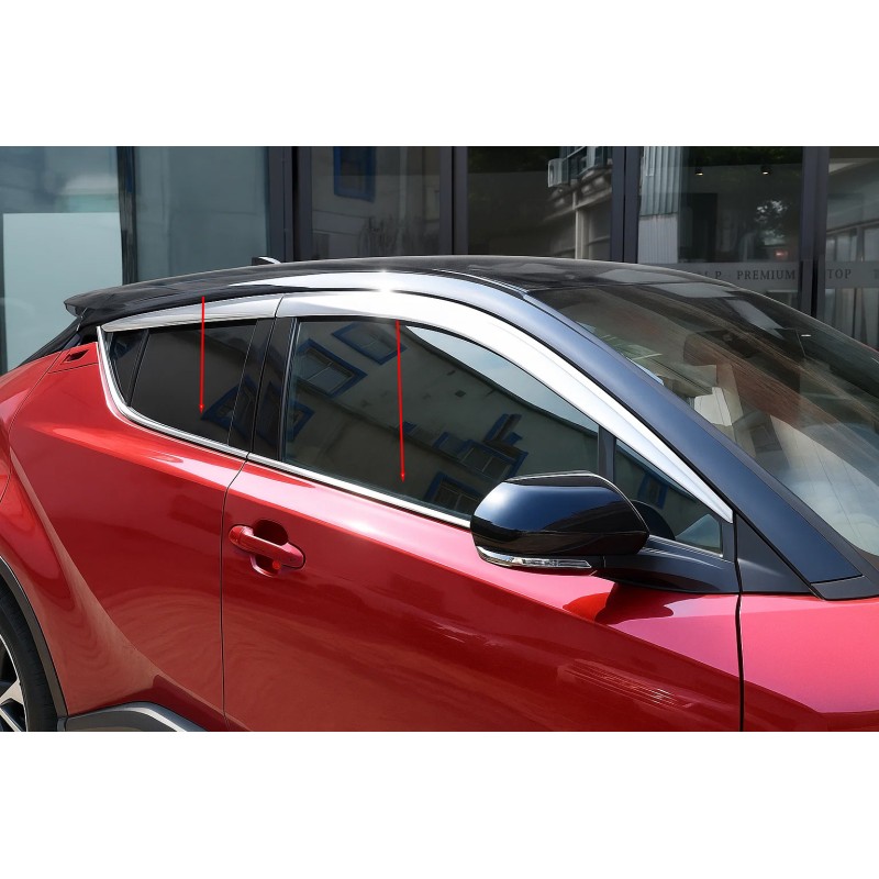 Окантовка вікон OmsaLine (4 шт., нерж.) для Toyota C-HR 2016-2023 рр