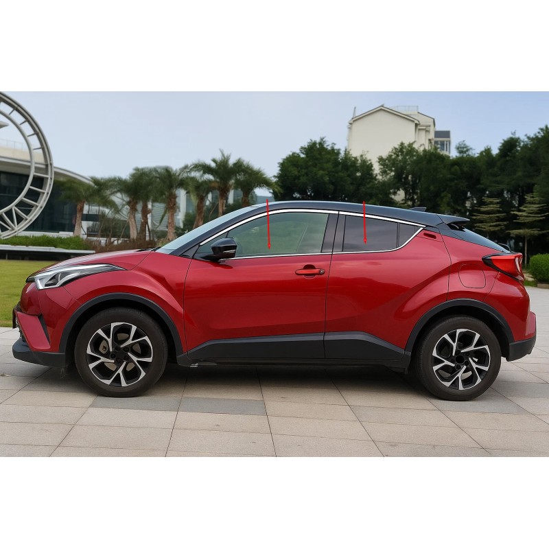 Окантовка вікон OmsaLine (4 шт., нерж.) для Toyota C-HR 2016-2023 рр Окантовка вікон OmsaLine (4 шт., нерж.) для Toyota C-HR 2016-2023 рр
