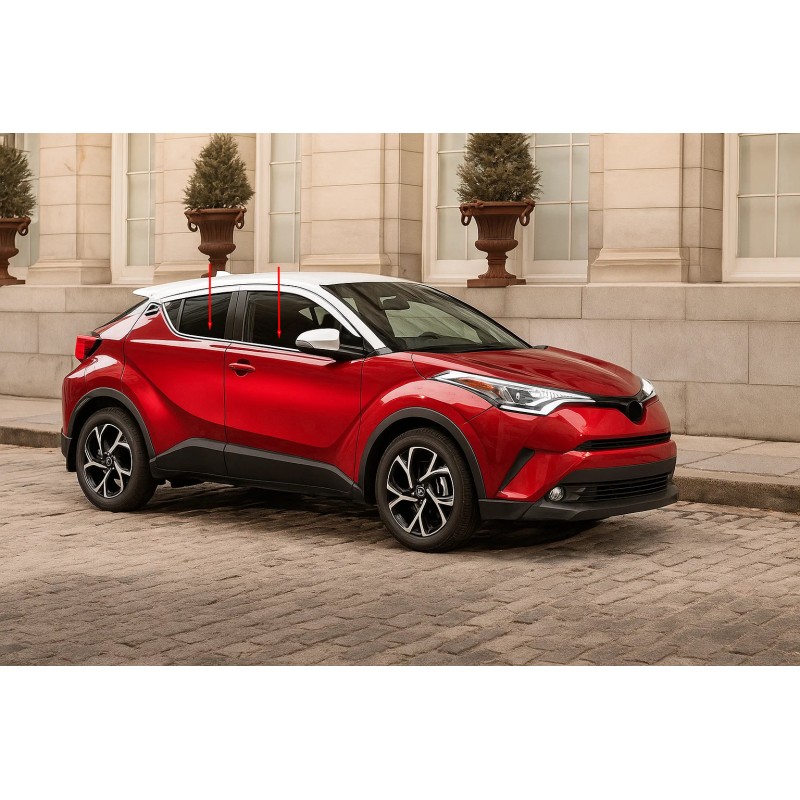 Окантовка вікон OmsaLine (4 шт., нерж.) для Toyota C-HR 2016-2023 рр Окантовка вікон OmsaLine (4 шт., нерж.) для Toyota C-HR 2016-2023 рр