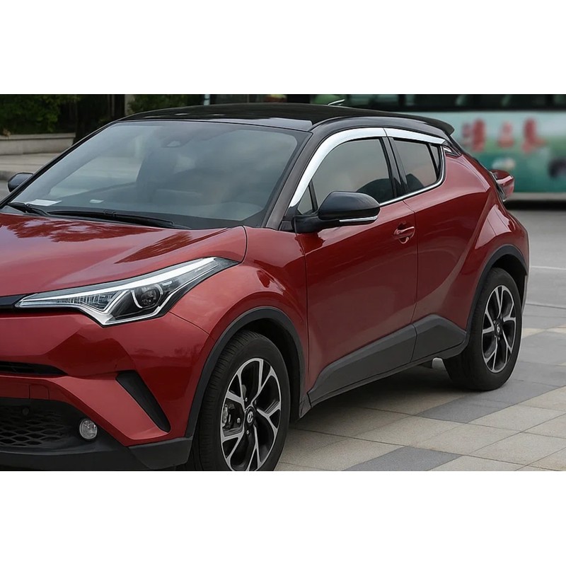 Окантовка вікон OmsaLine (4 шт., нерж.) для Toyota C-HR 2016-2023 рр Окантовка вікон OmsaLine (4 шт., нерж.) для Toyota C-HR 2016-2023 рр