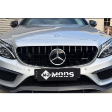 Передня решітка Panamericana GT Black 2014-2021, без камери для Mercedes C-сlass W205 рр
