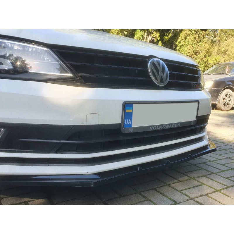Накладка на передний бампер Lip (2010-2018, черный глянец) для Volkswagen Jetta Накладка на передний бампер Lip (2010-2018, черный глянец) для Volkswagen Jetta