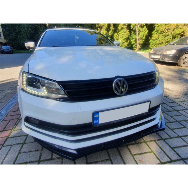 Накладка на передний бампер Lip (2010-2018, черный глянец) для Volkswagen Jetta Накладка на передний бампер Lip (2010-2018, черный глянец) для Volkswagen Jetta