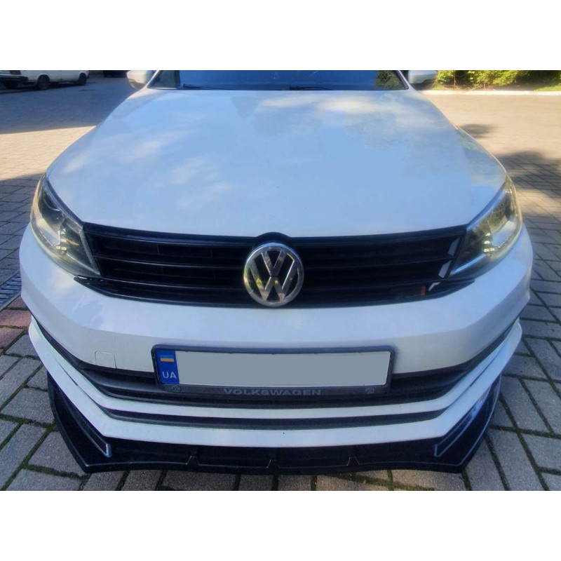 Накладка на передний бампер Lip (2010-2018, черный глянец) для Volkswagen Jetta Накладка на передний бампер Lip (2010-2018, черный глянец) для Volkswagen Jetta