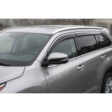 Ветровики с хромированным молдингом (4 шт, Niken) для Toyota Highlander 2013-2019 гг
