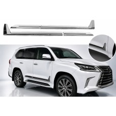 Молдинги на двери F-Sport Белые-2026Хром (4 шт, ABS) для Lexus LX 500d/600 2022- гг